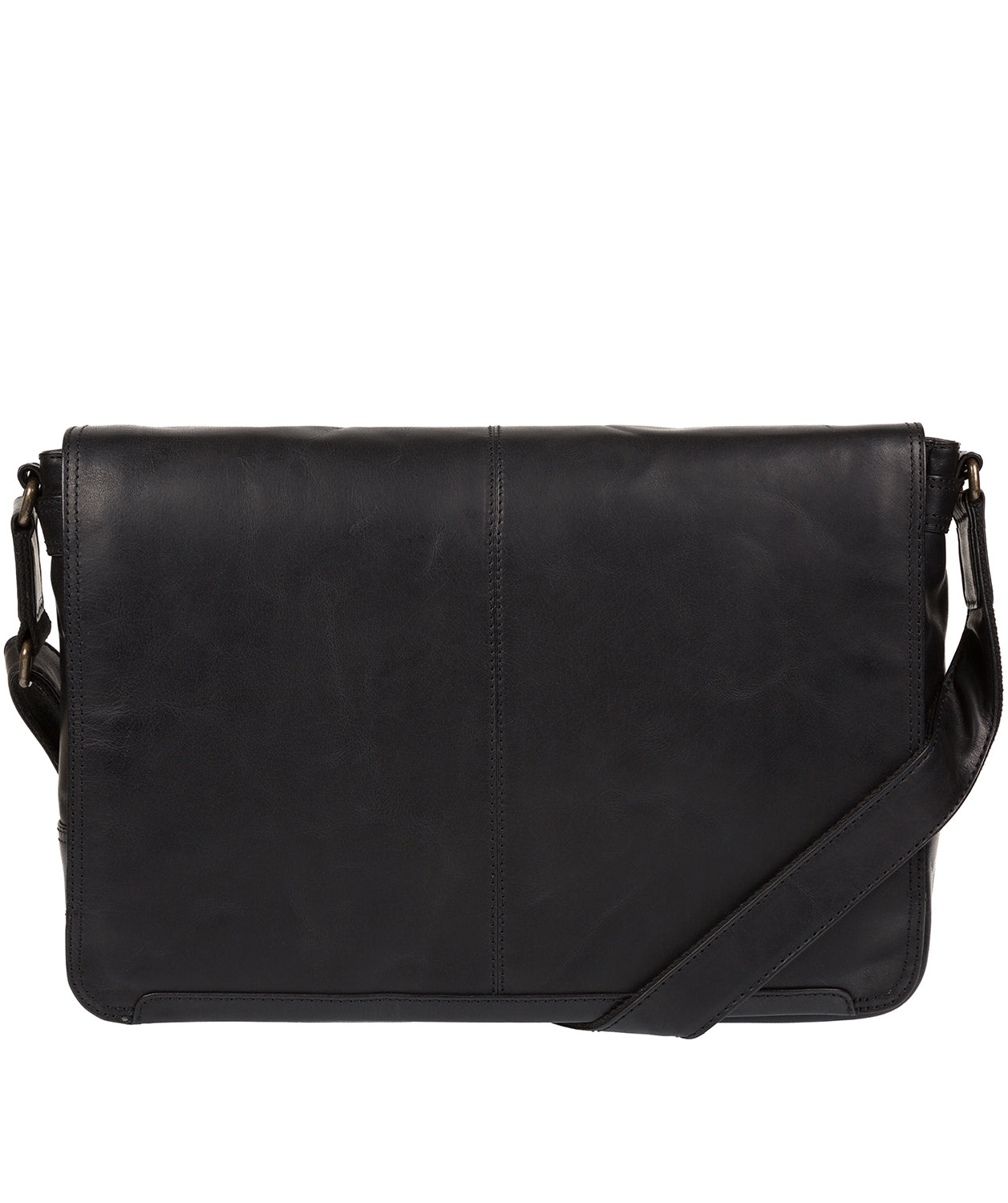 'Bermondsey' Black Buffalo Leather Messenger Bag