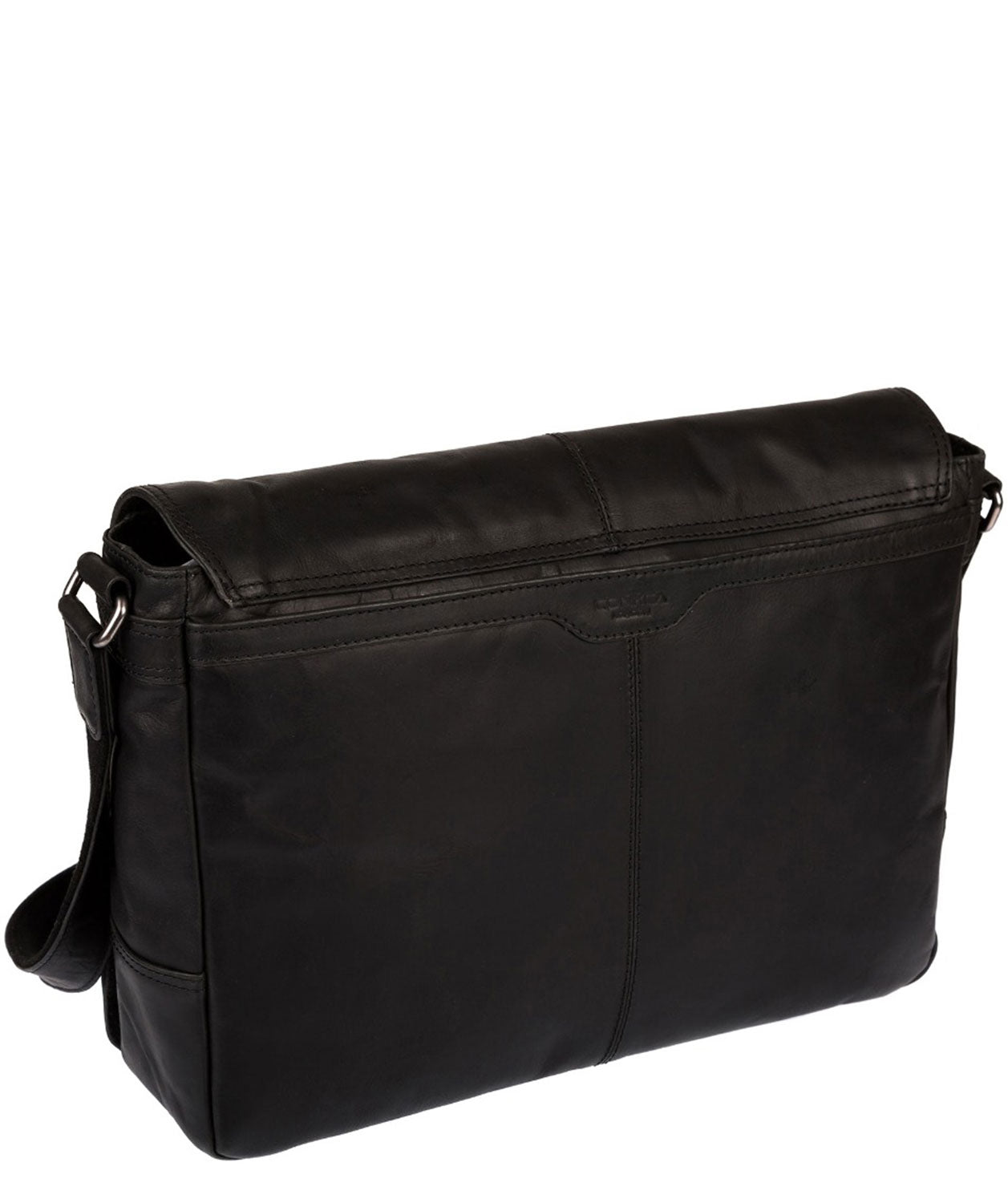 'Bermondsey' Black Leather Messenger Bag