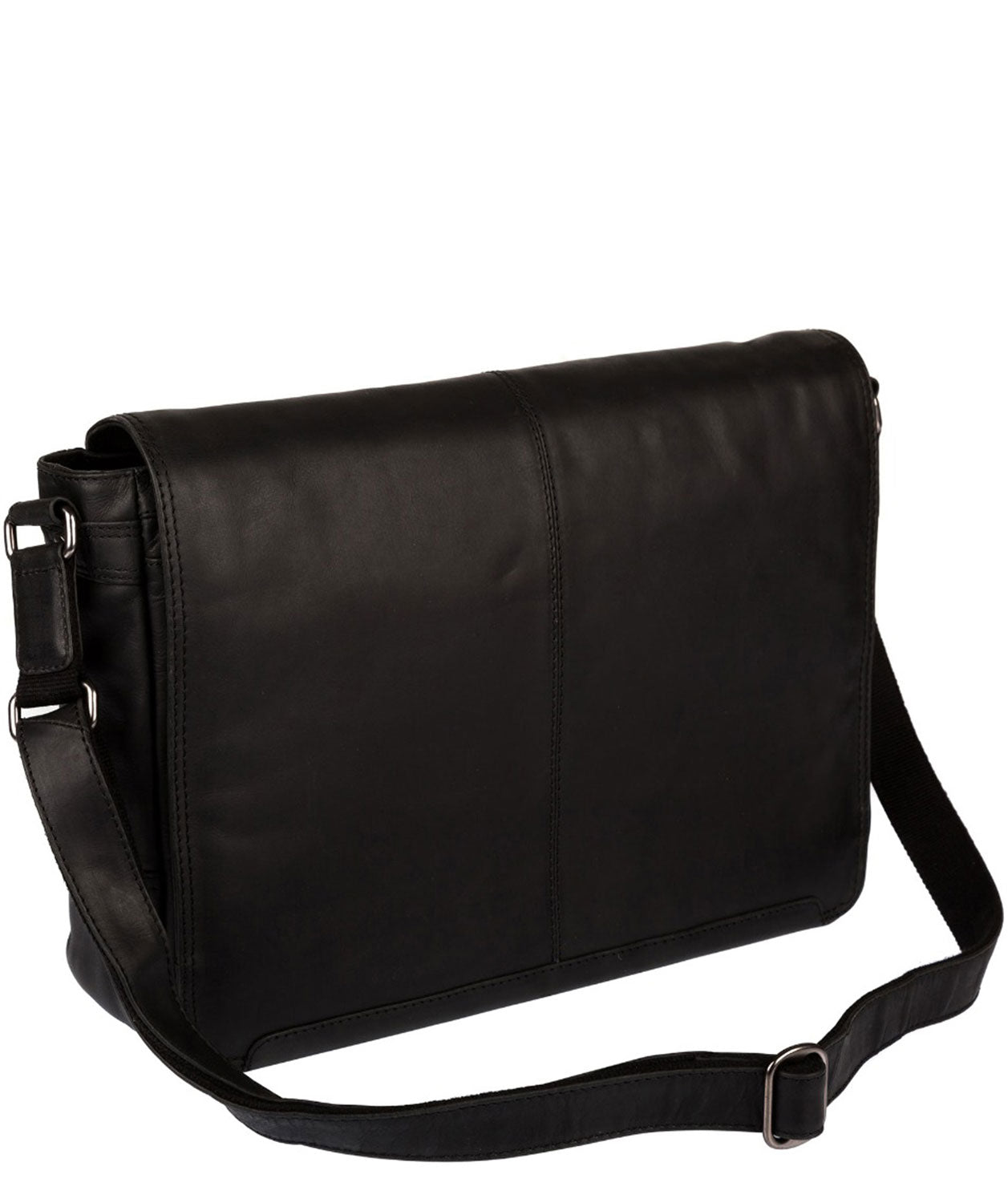 'Bermondsey' Black Leather Messenger Bag