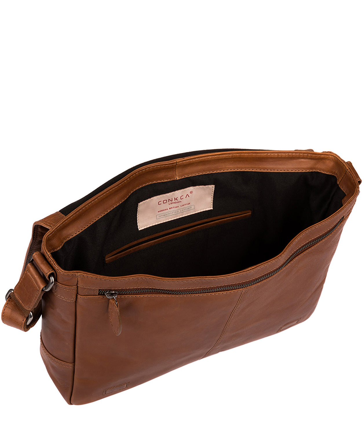 'Bermondsey' Whiskey Natural Leather Messenger Bag