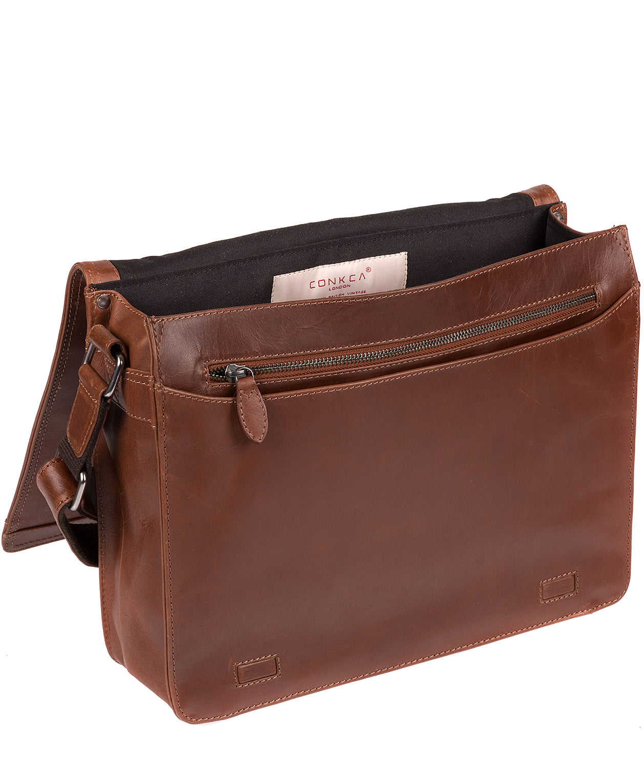 'Islington' Conker Brown Natural Cowhide Messenger Bag