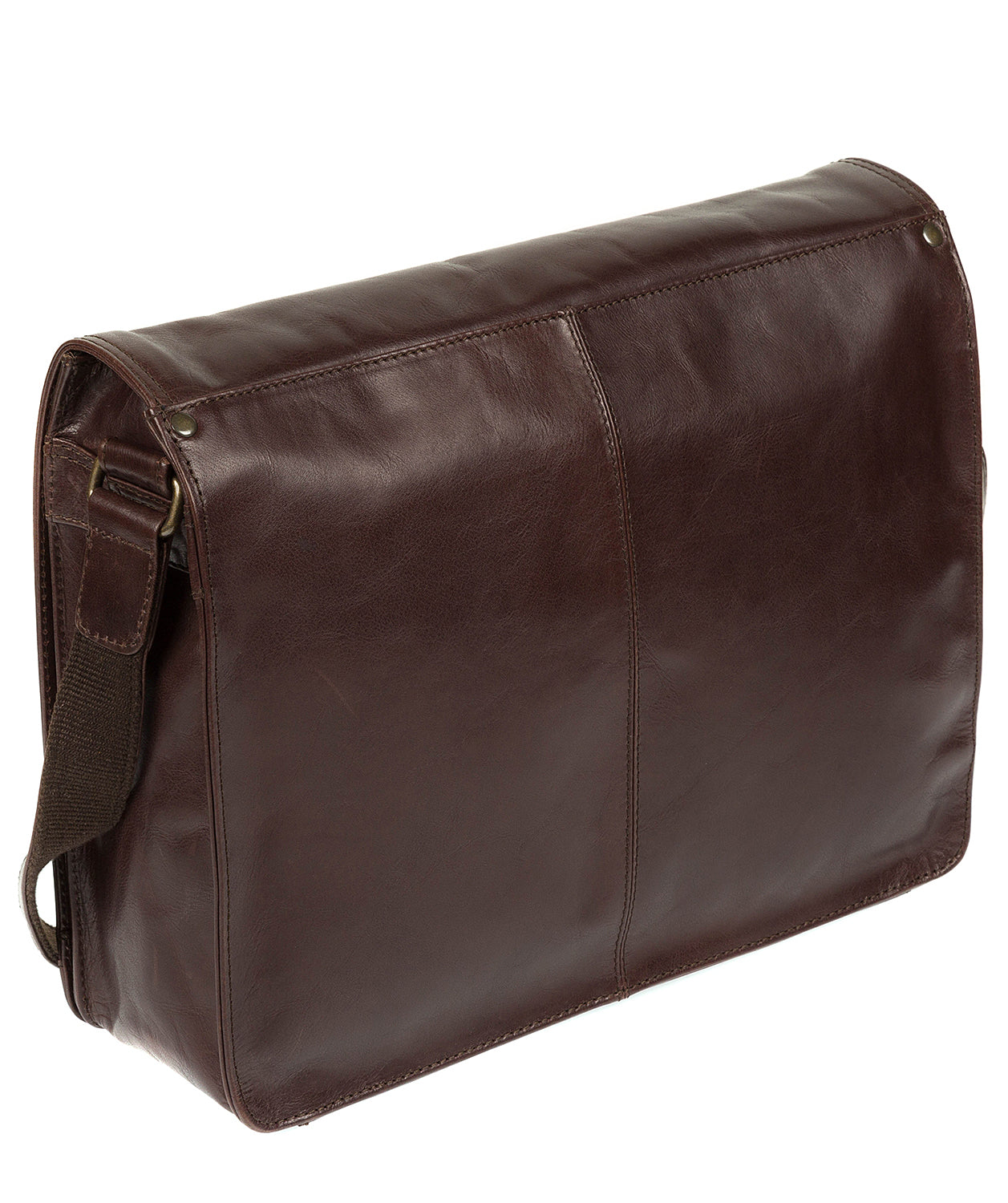 'Islington' Dark Brown Natural Cowhide Messenger Bag