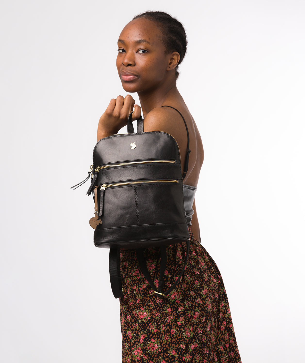 Conkca London Originals Collection #product-type#: 'Francisca' Black Leather Backpack