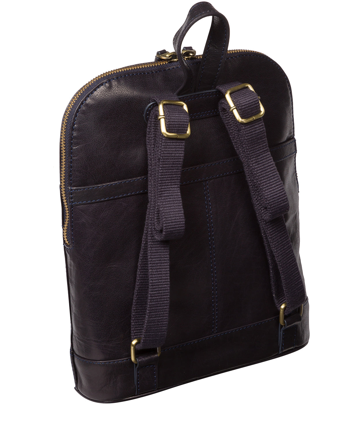 'Francisca' Navy Leather Backpack