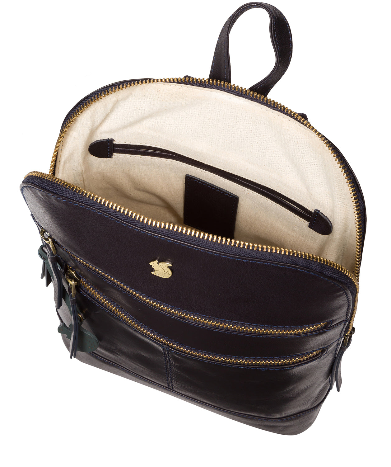 'Francisca' Navy Leather Backpack