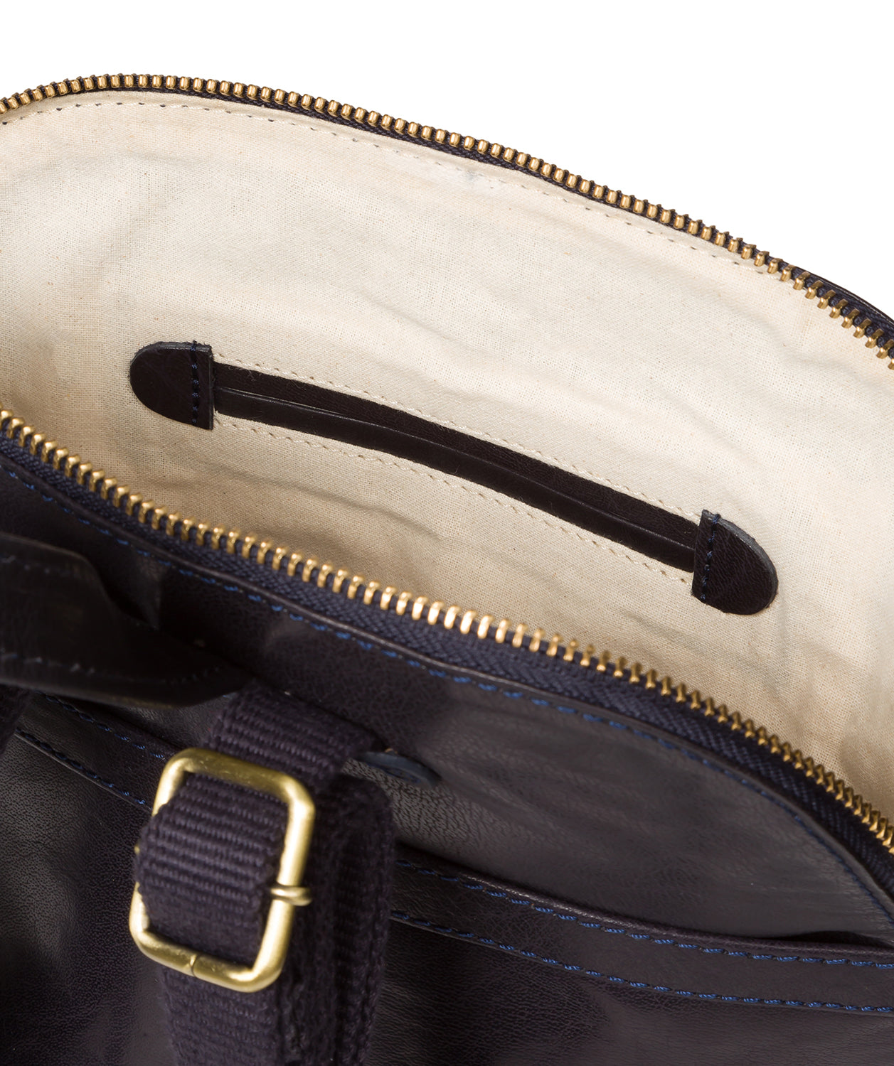 'Francisca' Navy Leather Backpack