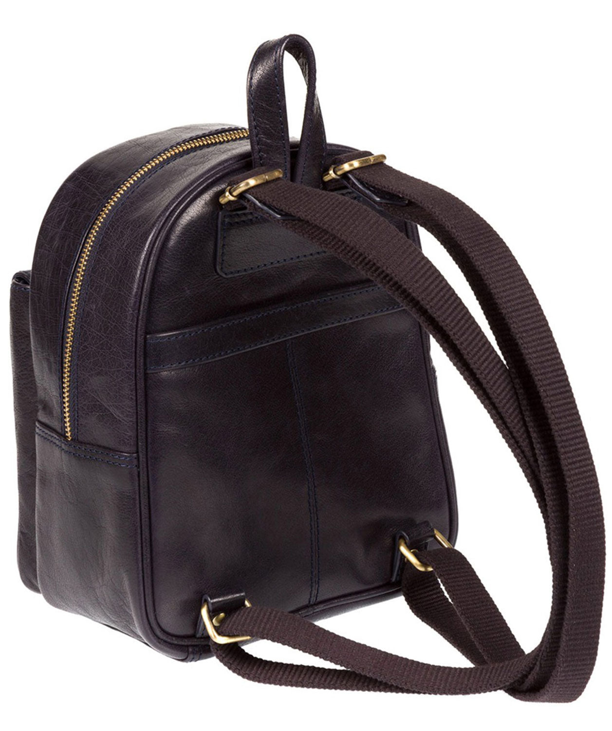 'Eloise' Navy Leather Backpack