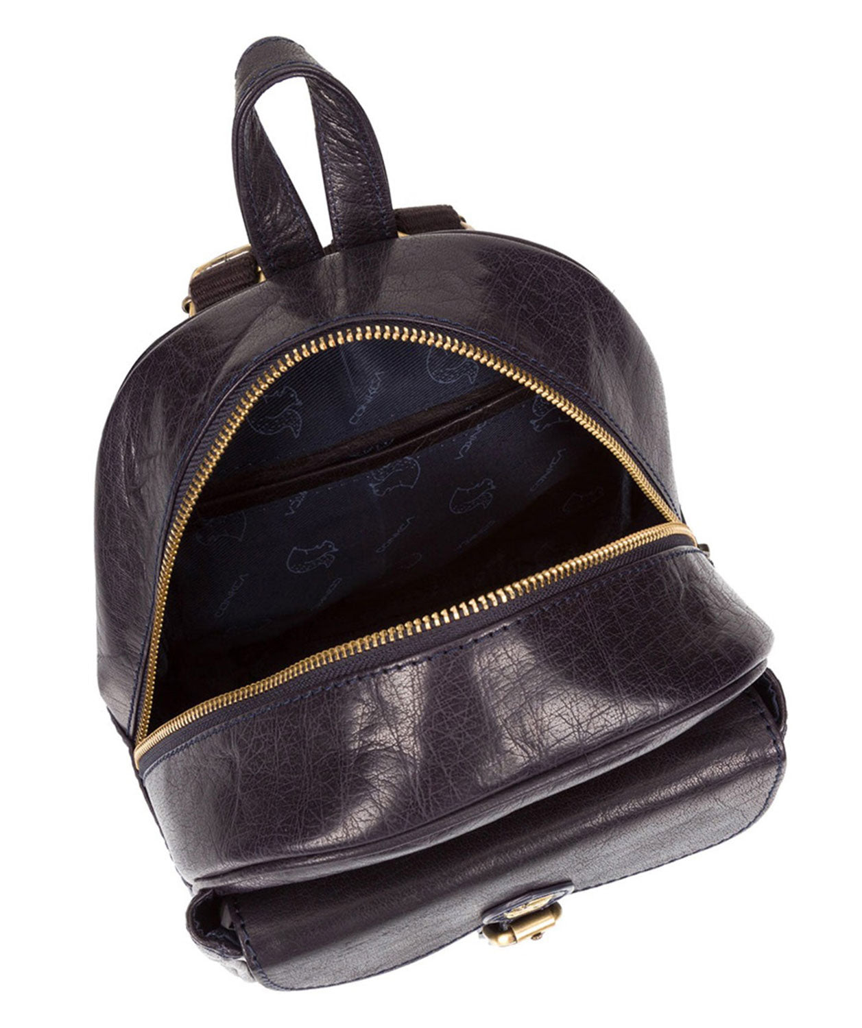 'Eloise' Navy Leather Backpack