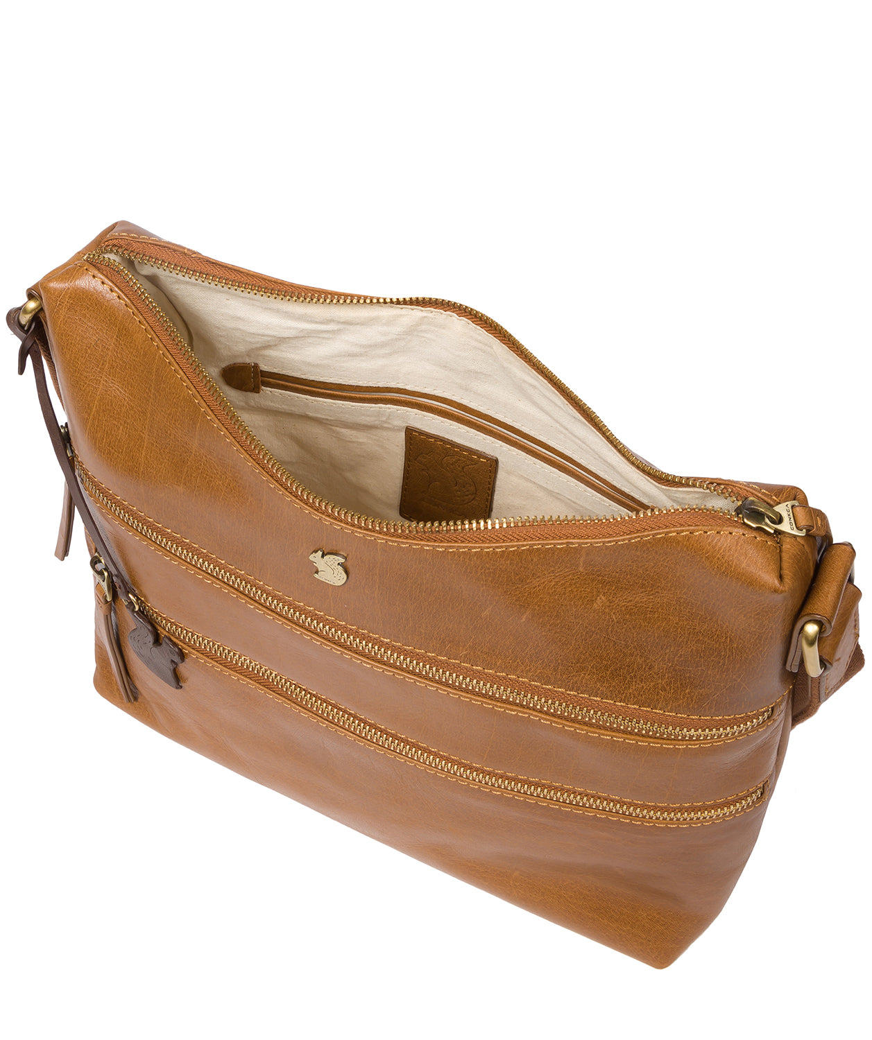 'Georgia' Dark Tan Leather Shoulder Bag