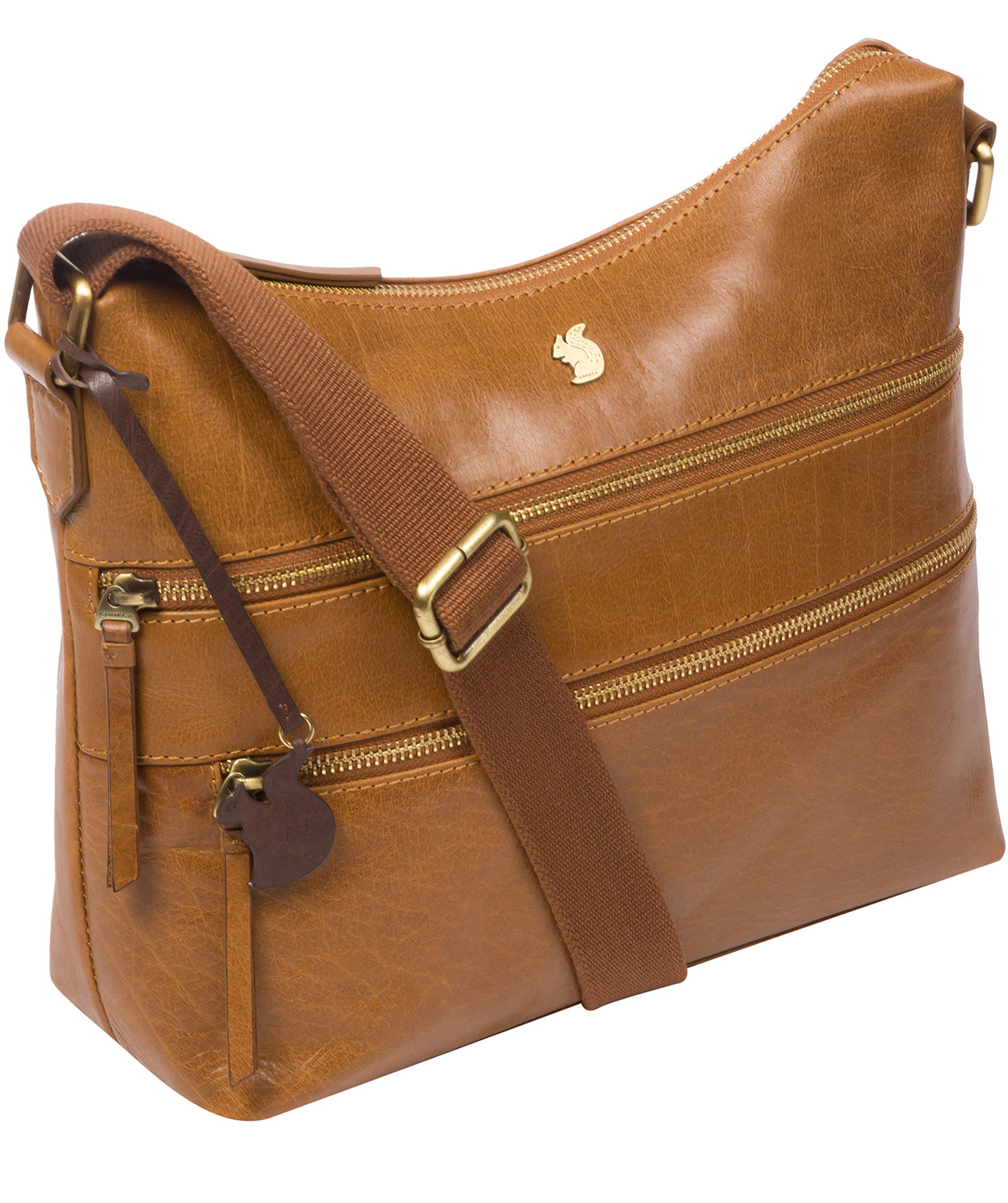 'Georgia' Dark Tan Leather Shoulder Bag