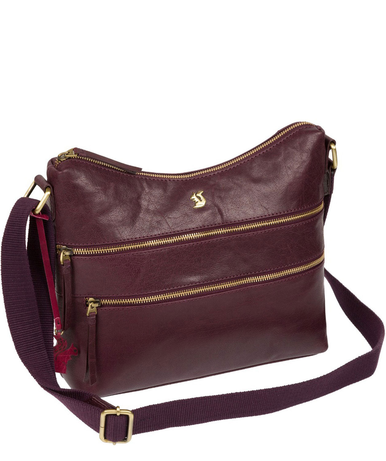 'Georgia' Plum Leather Shoulder Bag