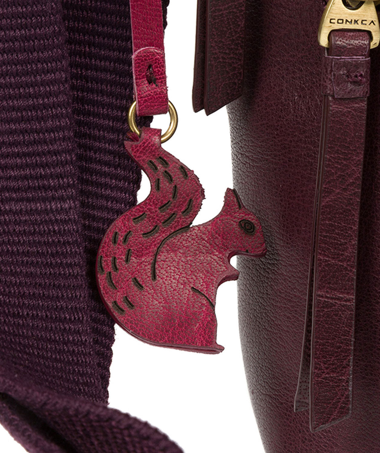 'Georgia' Plum Leather Shoulder Bag