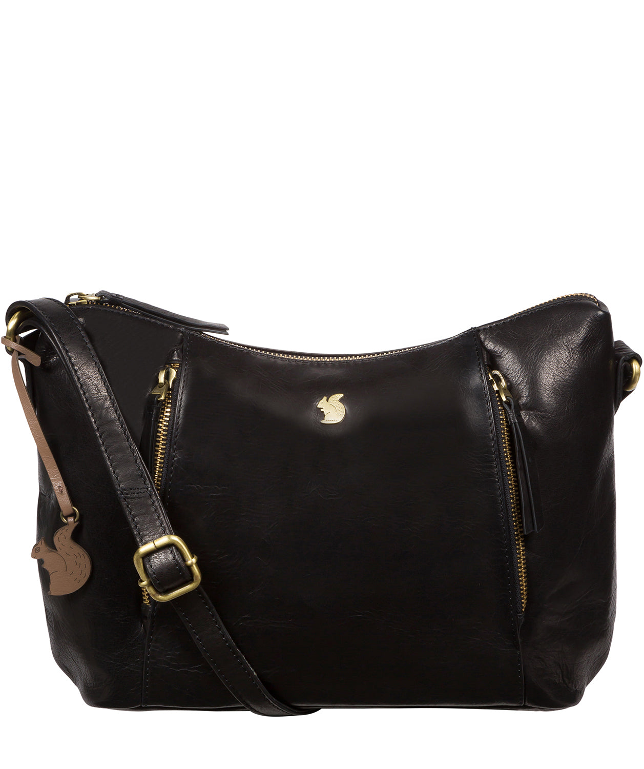 'Esta' Black Leather Cross Body Bag