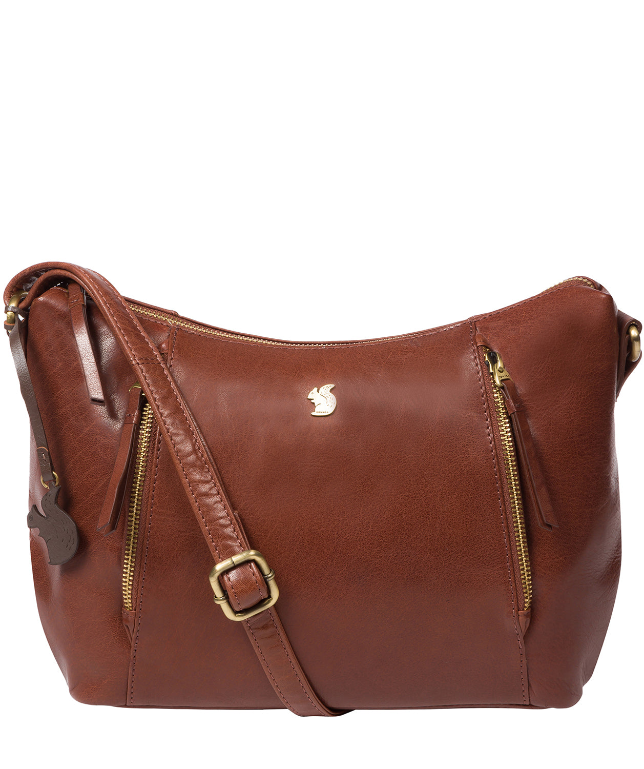 'Esta' Conker Brown Leather Cross Body Bag