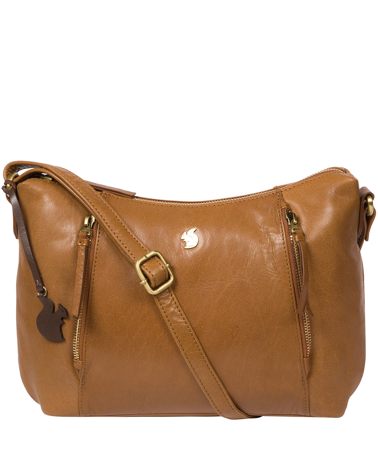 'Esta' Dark Tan Leather Cross Body Bag