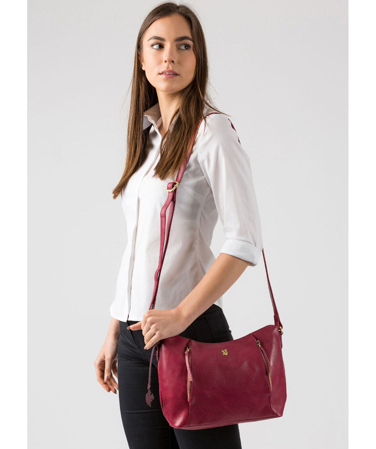 'Esta' Orchid Leather Cross Body Bag image 2