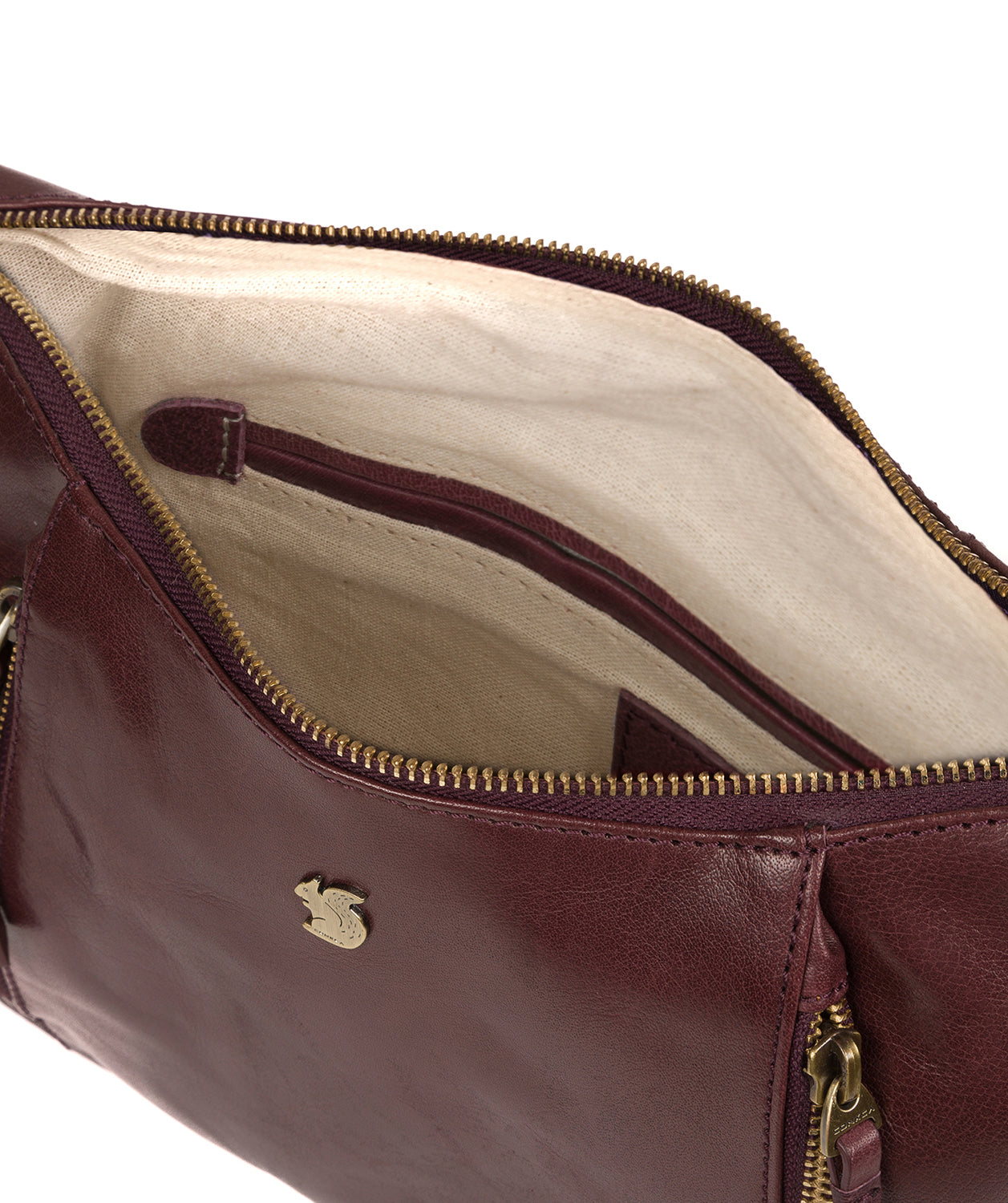 'Esta' Plum Leather Cross Body Bag Pure Luxuries London