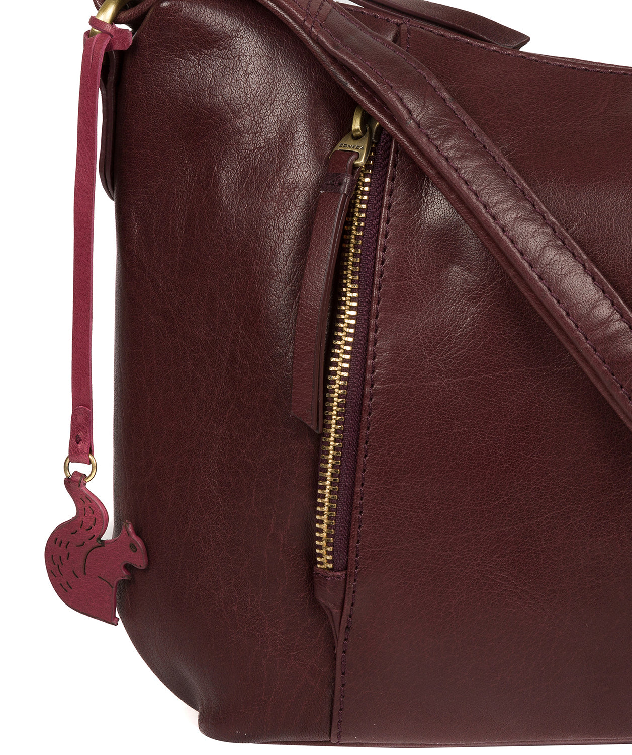 'Esta' Plum Leather Cross Body Bag Pure Luxuries London