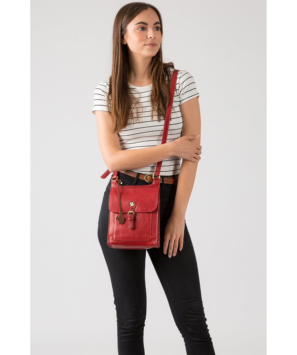 'Sasha' Chilli Pepper Leather Cross Body Bag image 2