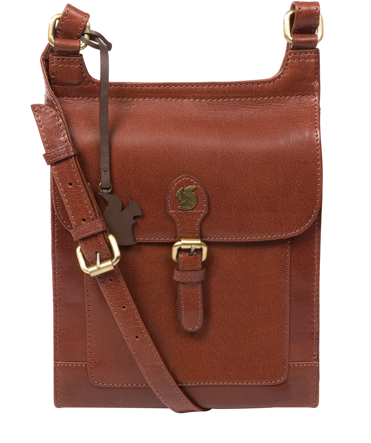 'Sasha' Conker Brown Leather Cross Body Bag