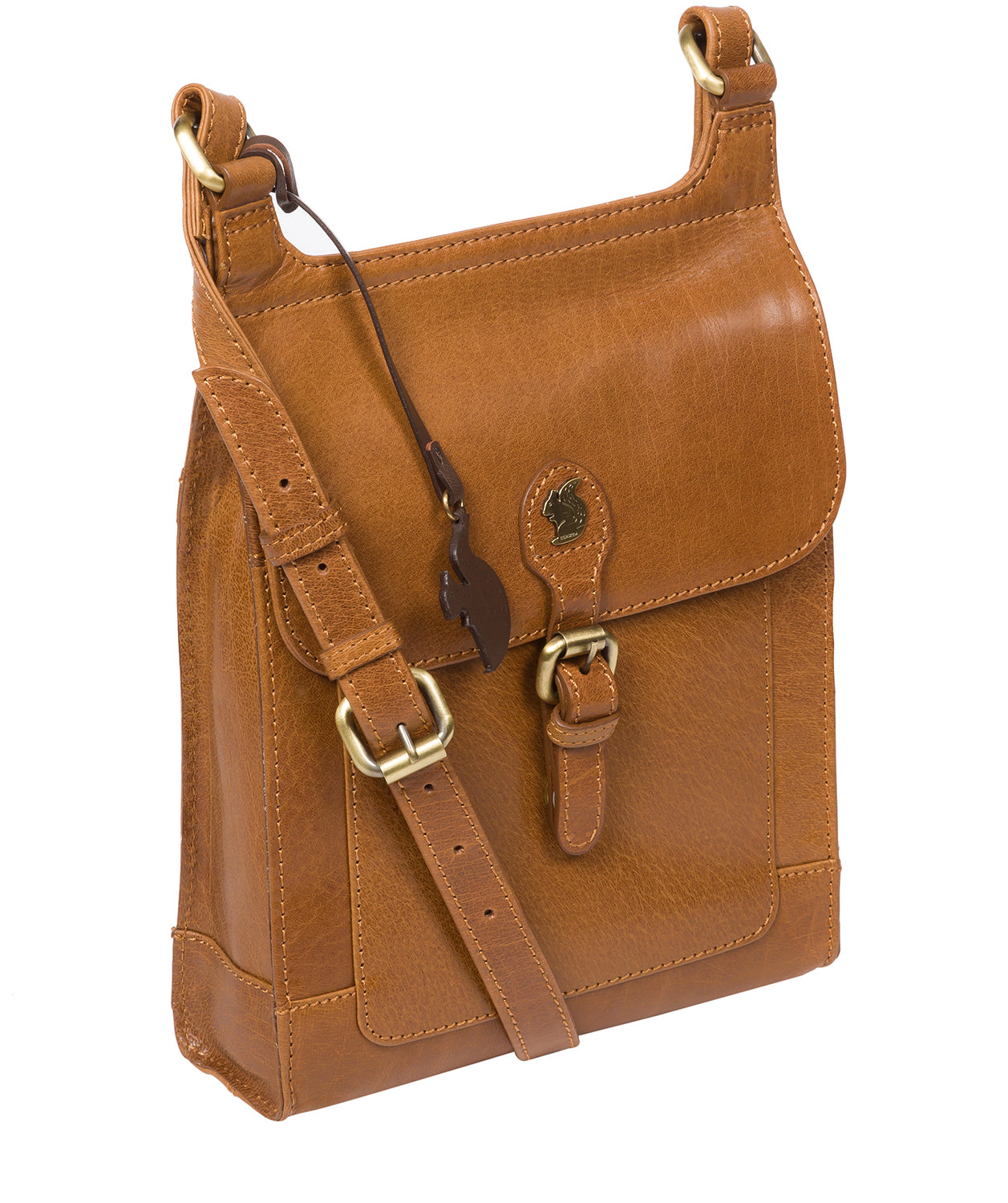 'Sasha' Dark Tan Leather Cross Body Bag