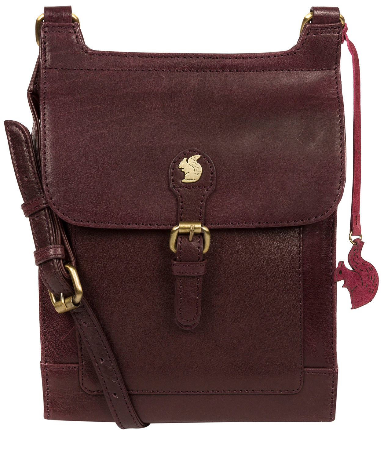 'Sasha' Plum Leather Cross Body Bag image 1