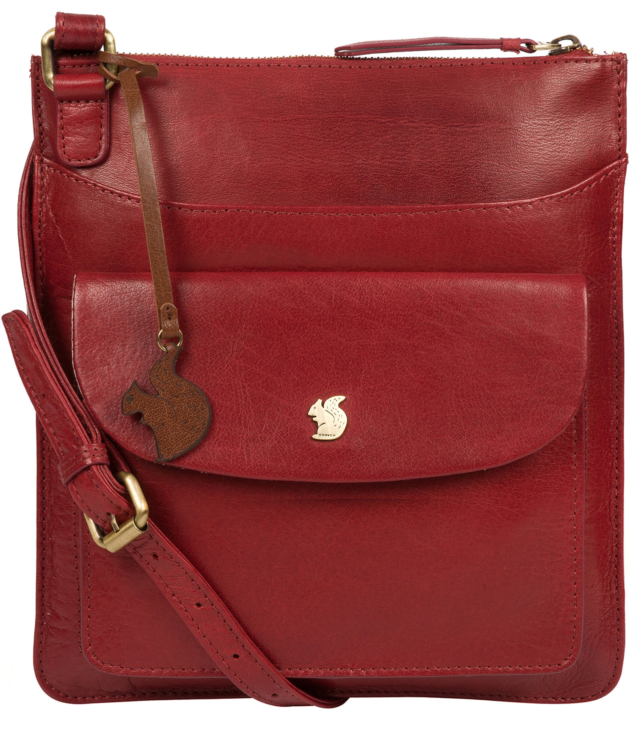 'Lauryn' Chilli Pepper Leather Cross Body Bag Pure Luxuries London