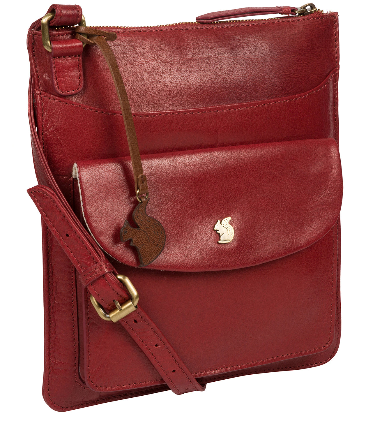 'Lauryn' Chilli Pepper Leather Cross Body Bag Pure Luxuries London