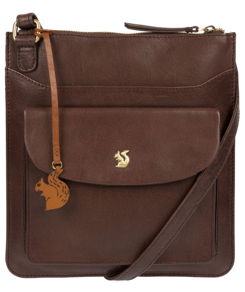 'Lauryn' Dark Brown Handcrafted Leather Cross-Body Bag