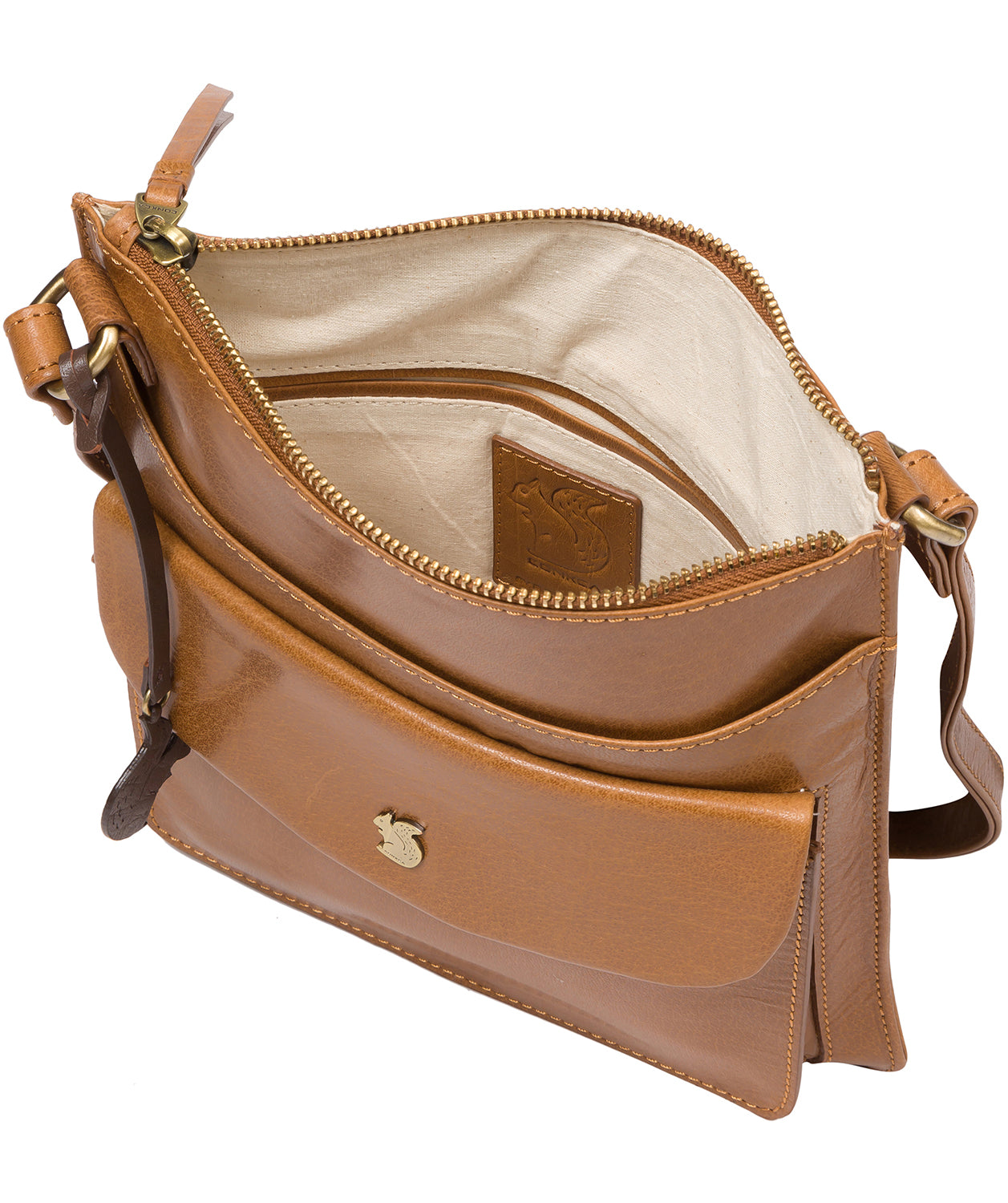 'Lauryn' Dark Tan Leather Cross Body Bag