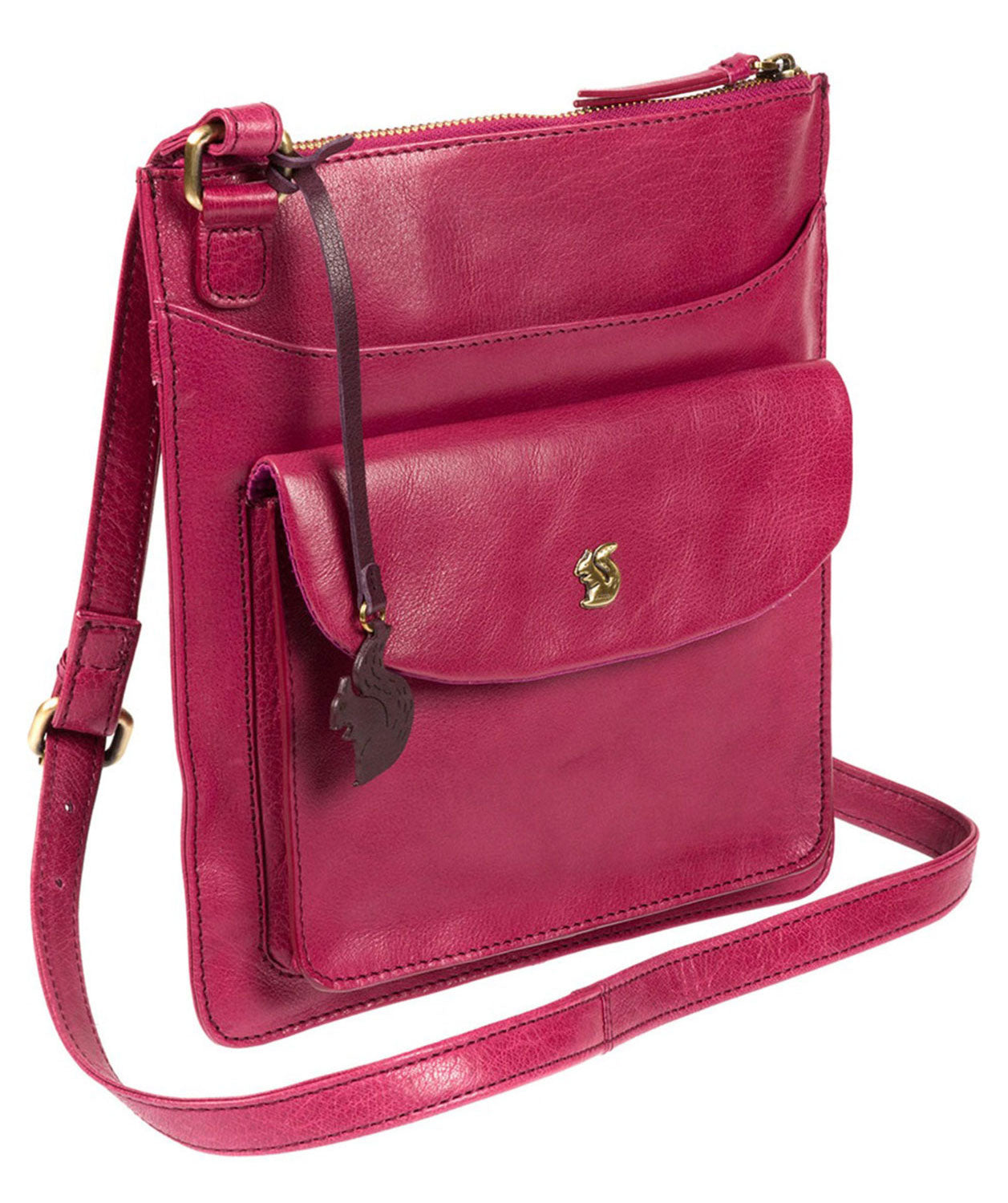 'Lauryn' Orchid Leather Cross Body Bag