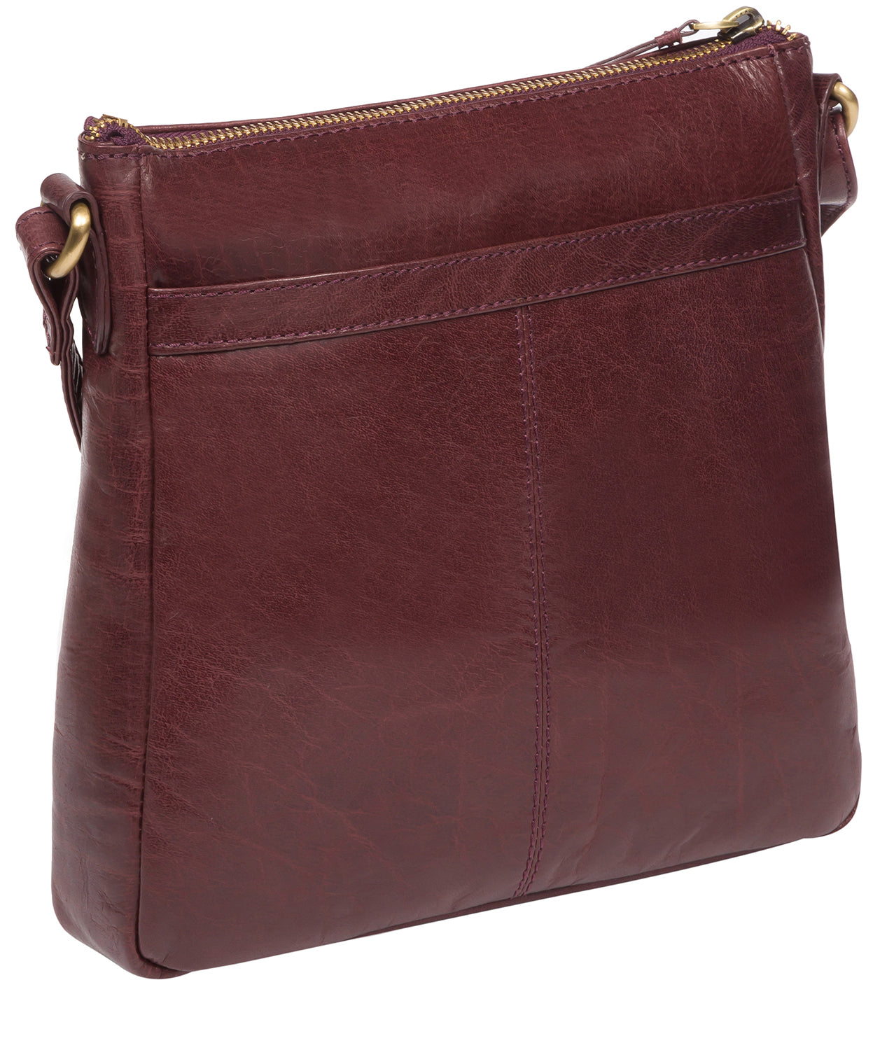 'Shona' Plum Leather Cross Body Bag