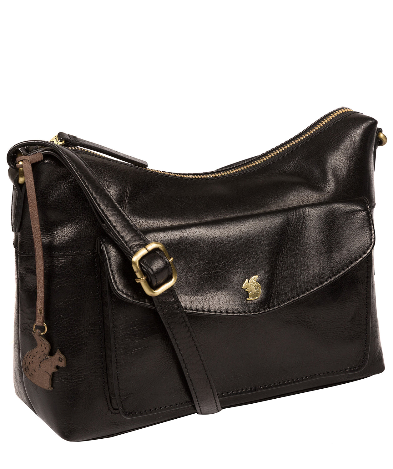 'Alana' Black Leather Shoulder Bag image 5