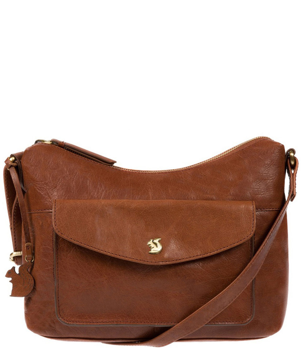 'Alana' Conker Brown Leather Shoulder Bag Pure Luxuries London