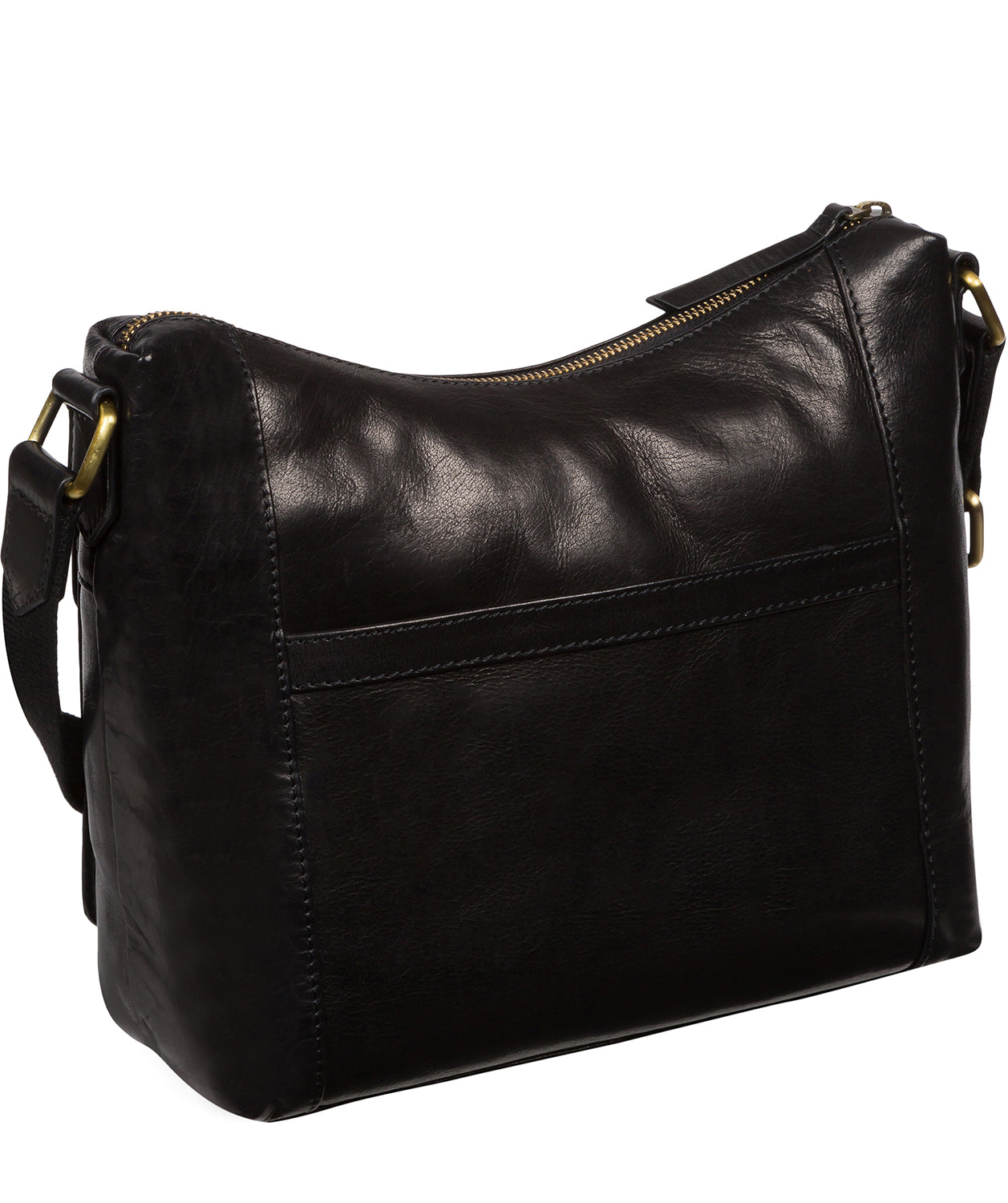 'Nancie' Black Leather Shoulder Bag