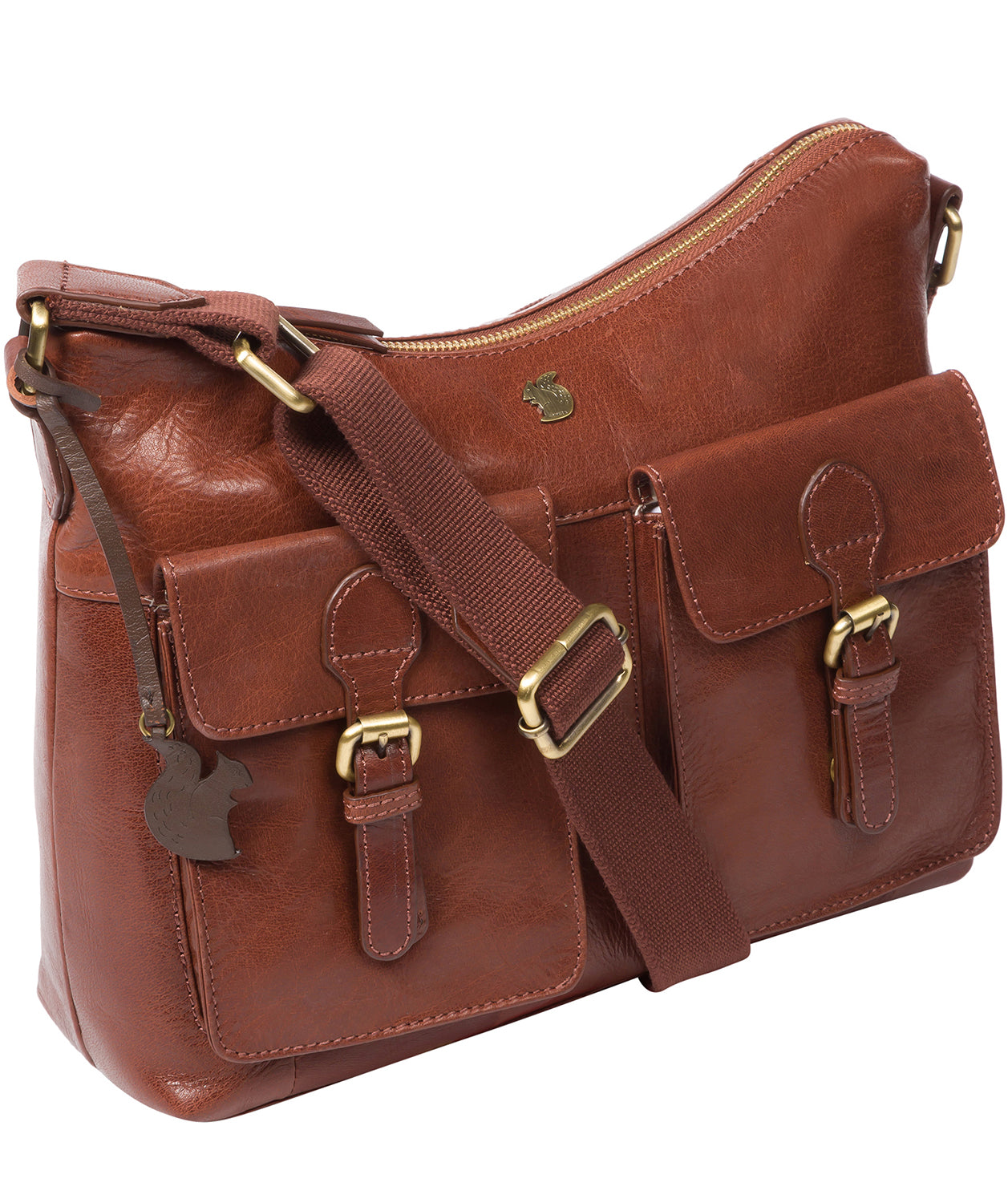 'Nancie' Conker Brown Leather Shoulder Bag