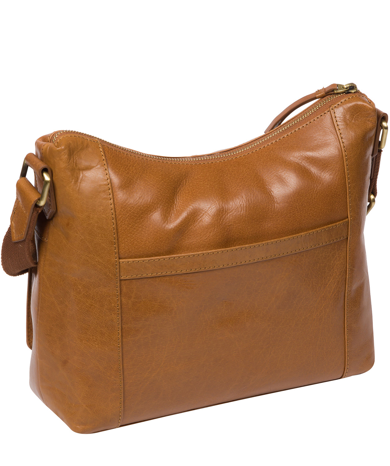 'Nancie' Dark Tan Leather Shoulder Bag