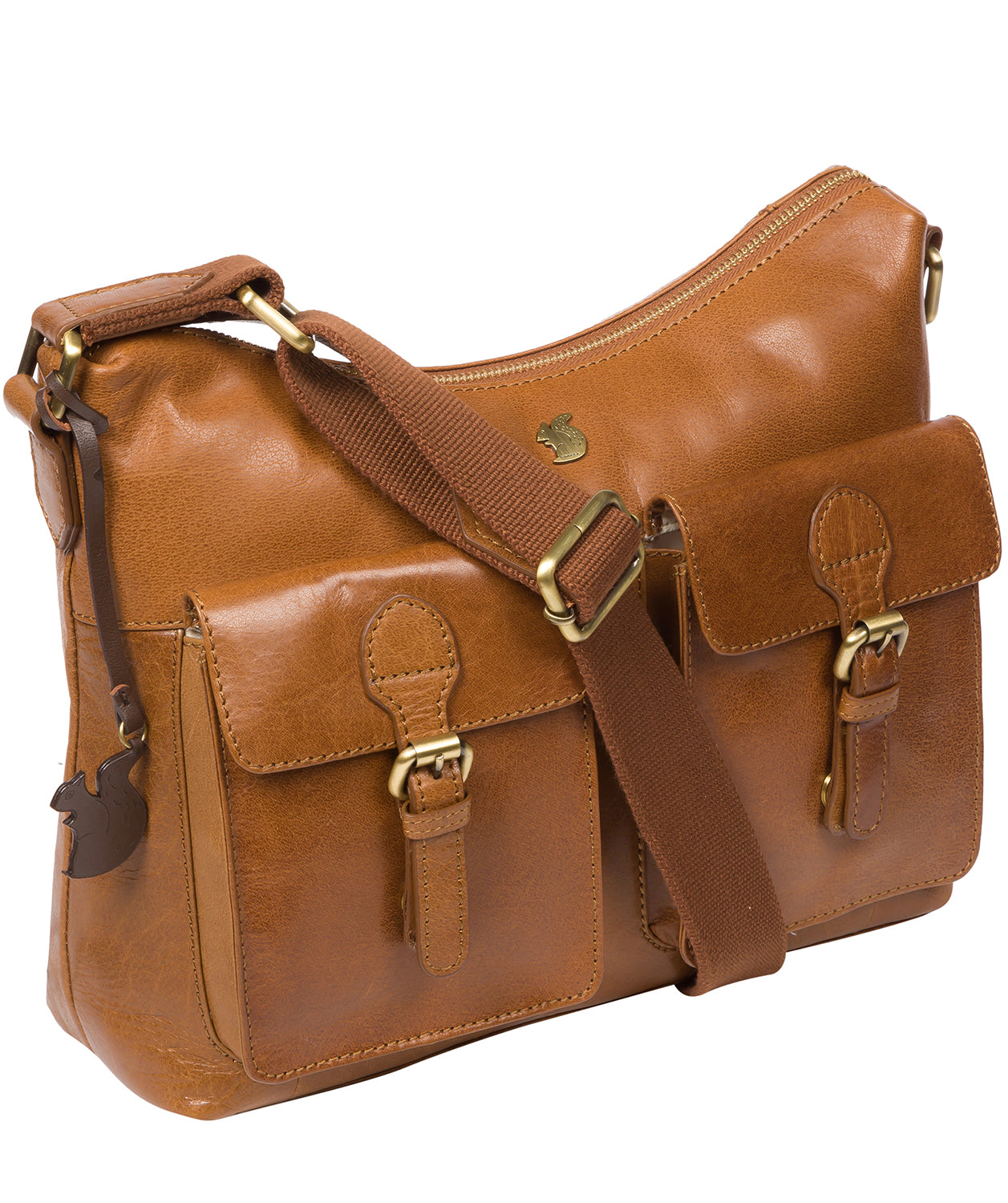 'Nancie' Dark Tan Leather Shoulder Bag