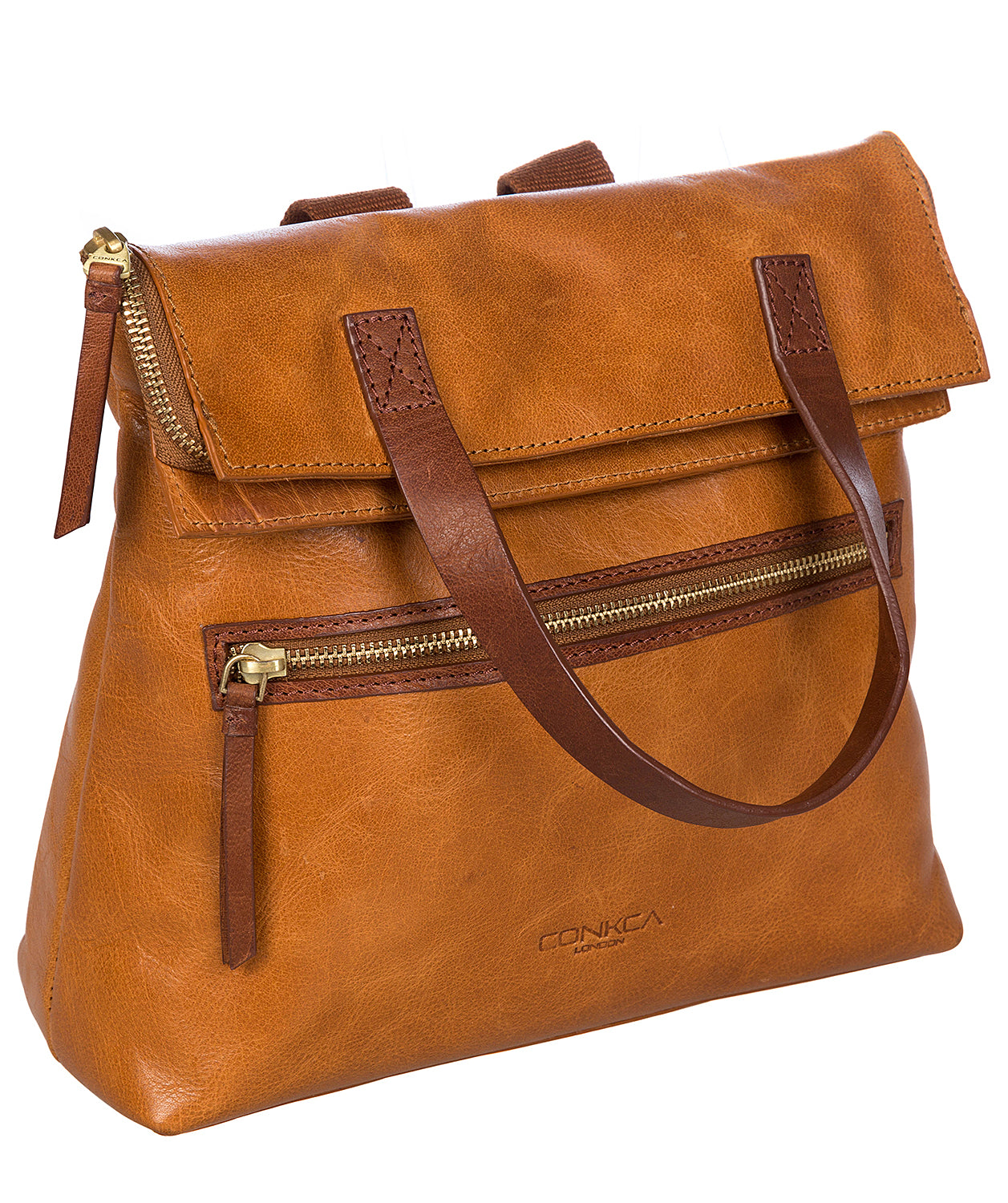 'Anoushka' Cognac & Conker Brown Leather Backpack