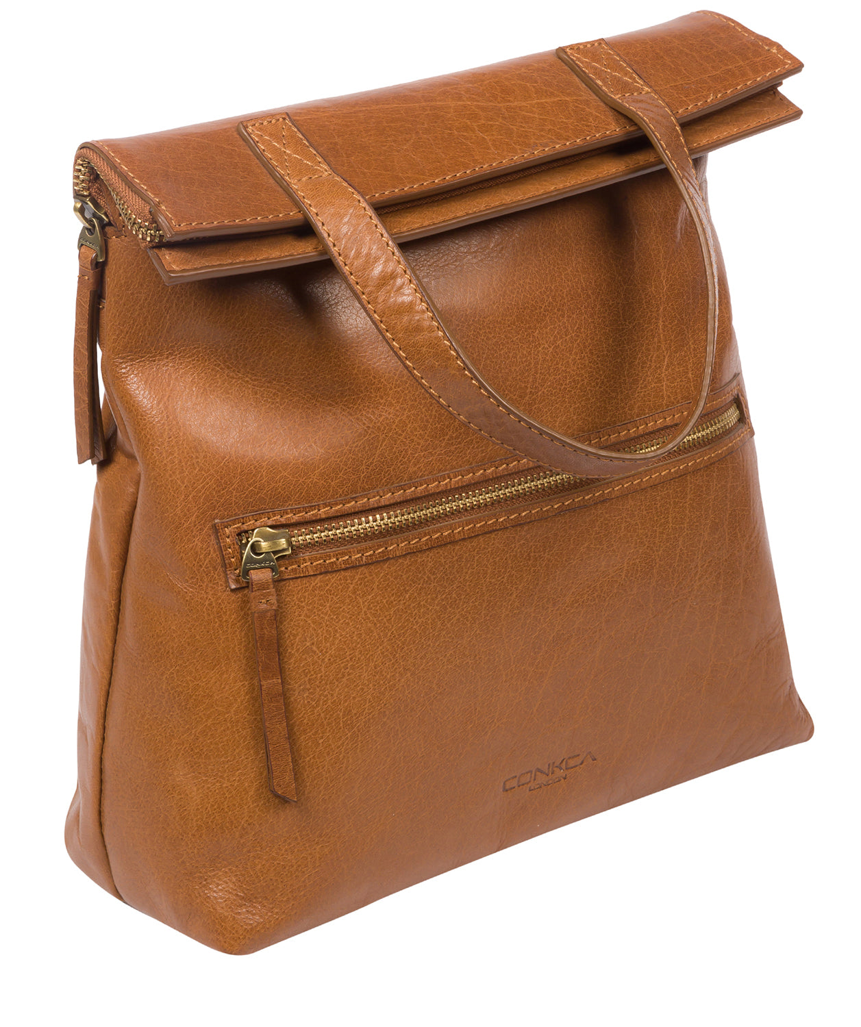 'Anoushka' Dark Tan Leather Backpack