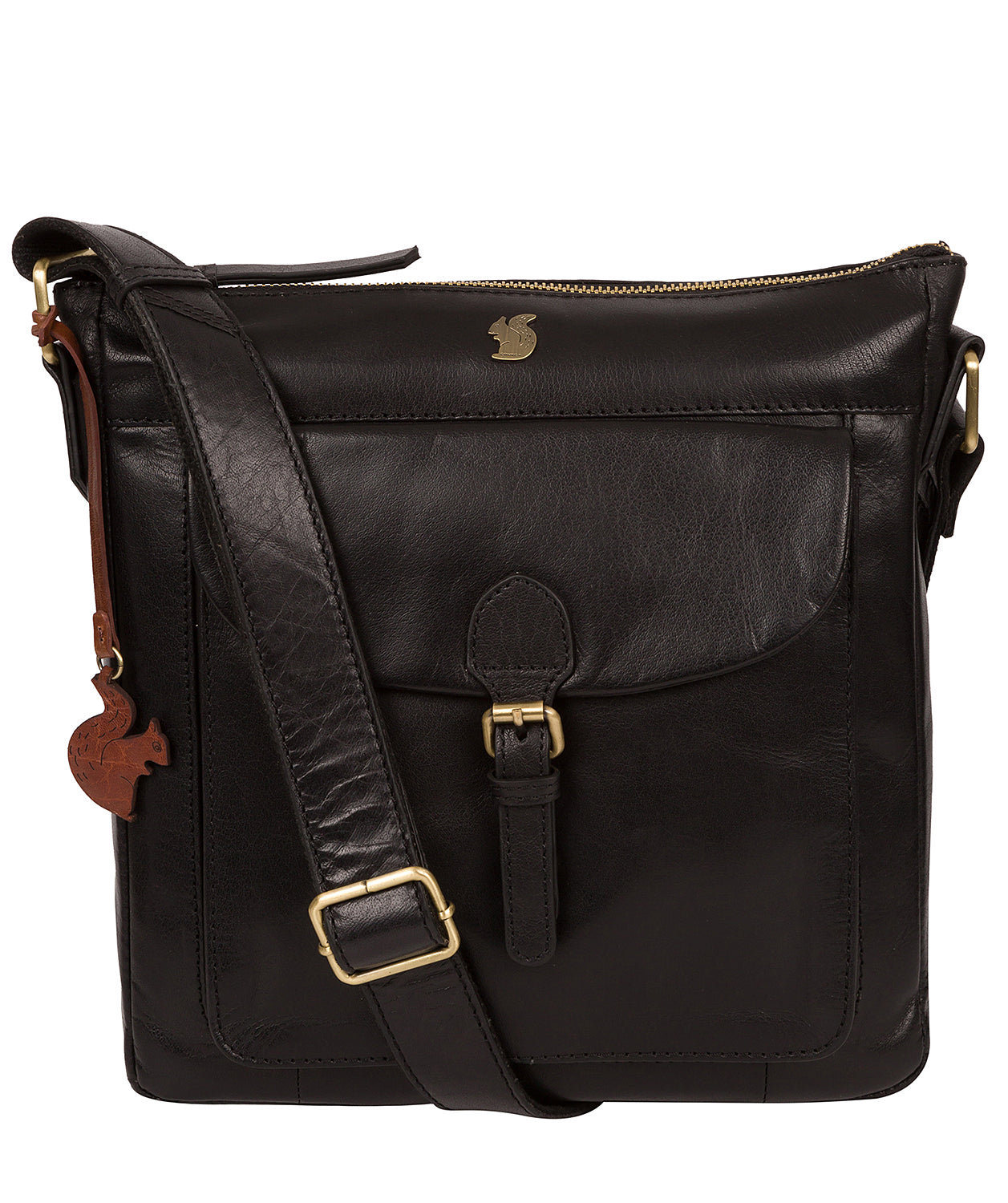 'Josephine' Black Leather Shoulder Bag