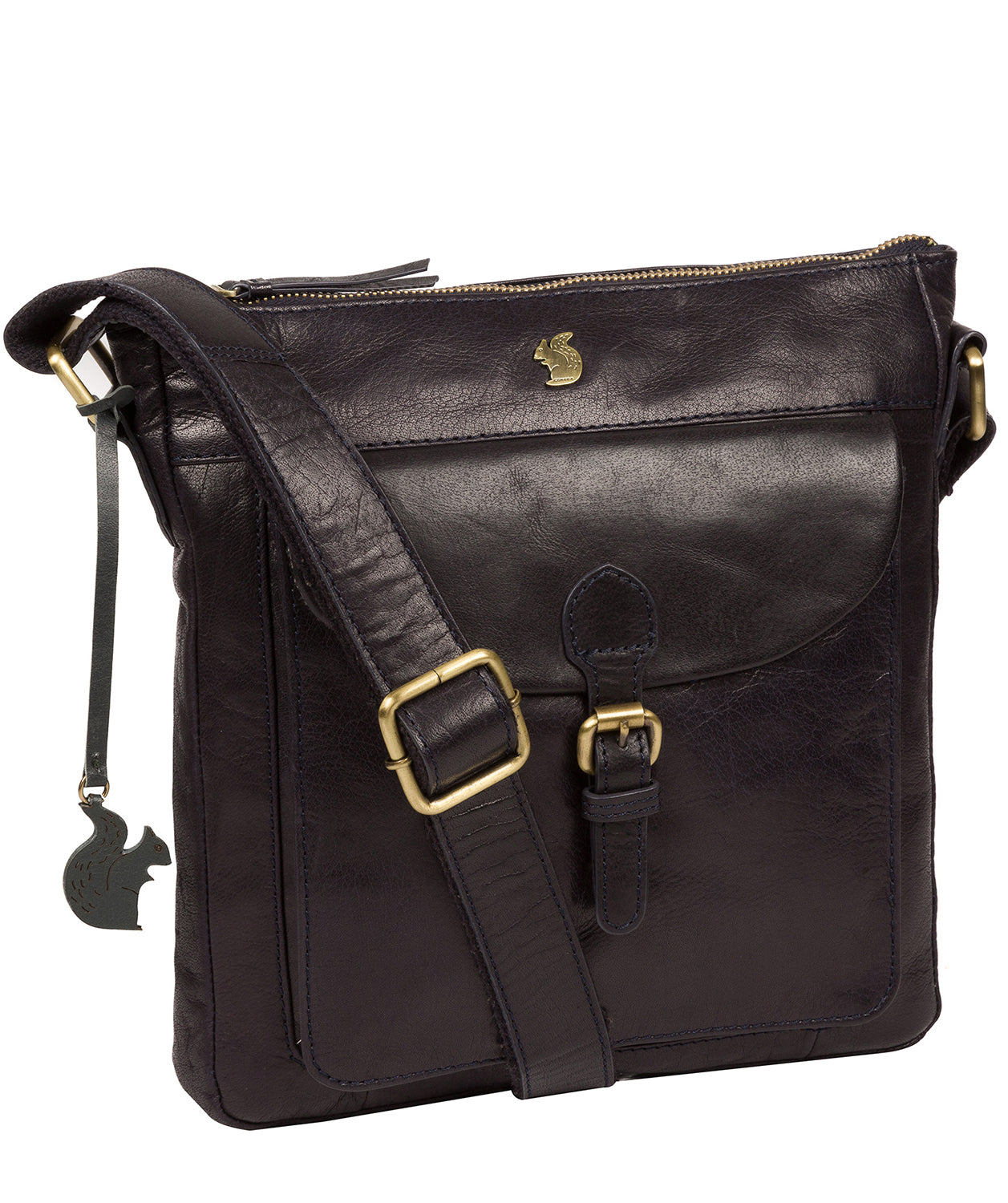 'Josephine' Navy Leather Shoulder Bag Pure Luxuries London