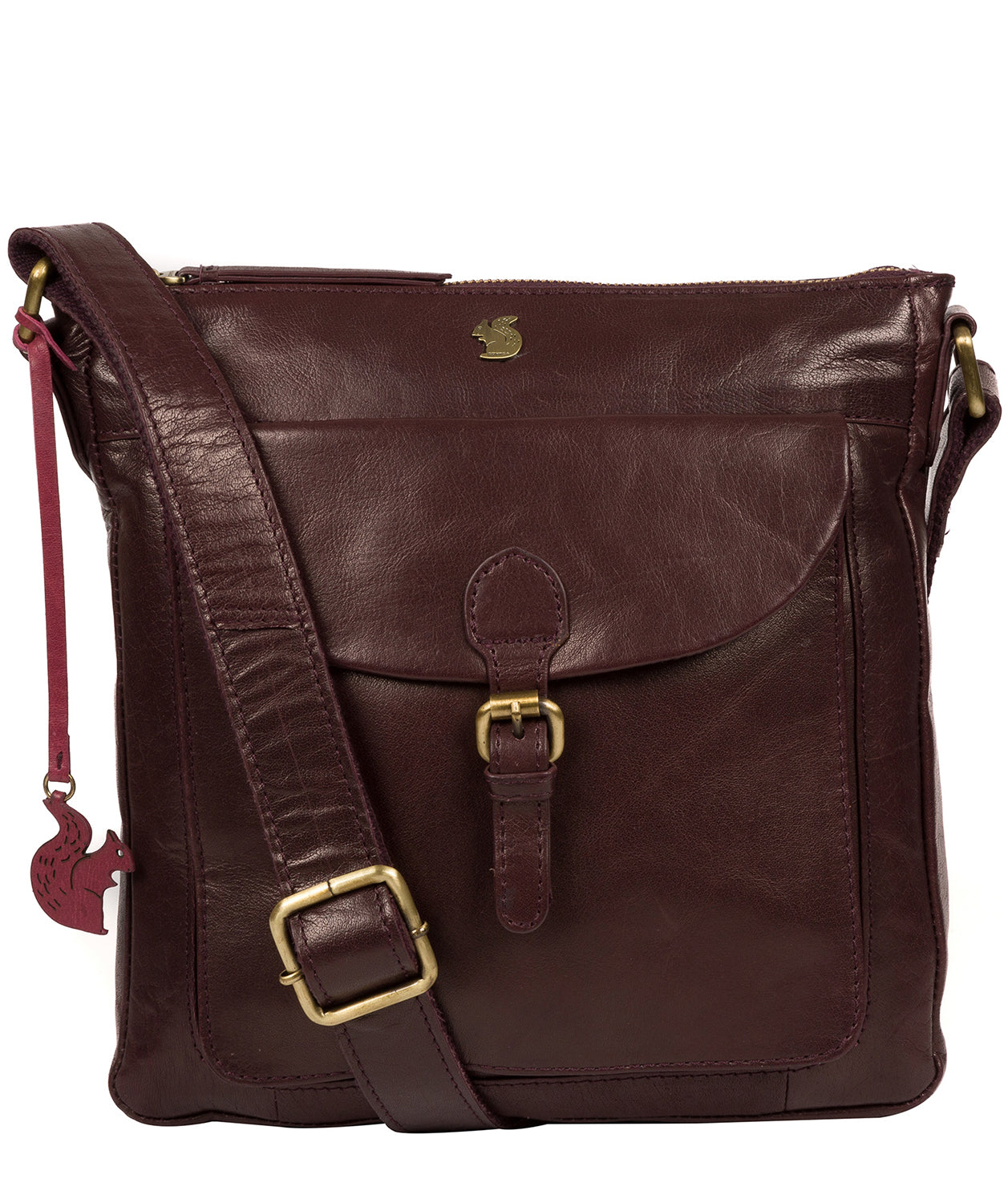 'Josephine' Plum Leather Shoulder Bag Pure Luxuries London