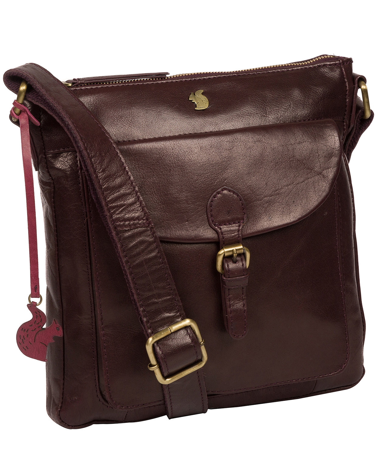 'Josephine' Plum Leather Shoulder Bag image 5