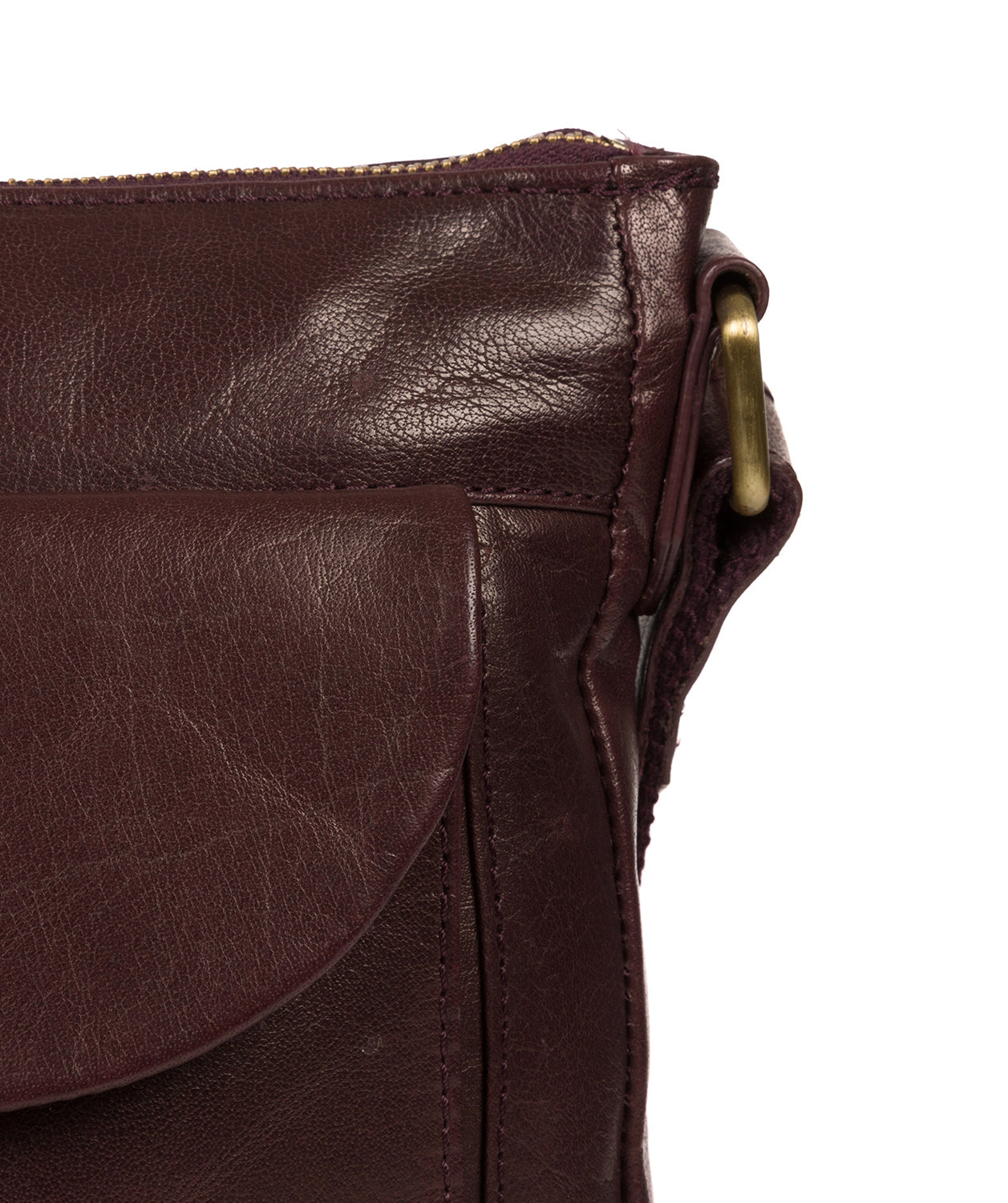 'Josephine' Plum Leather Shoulder Bag image 6