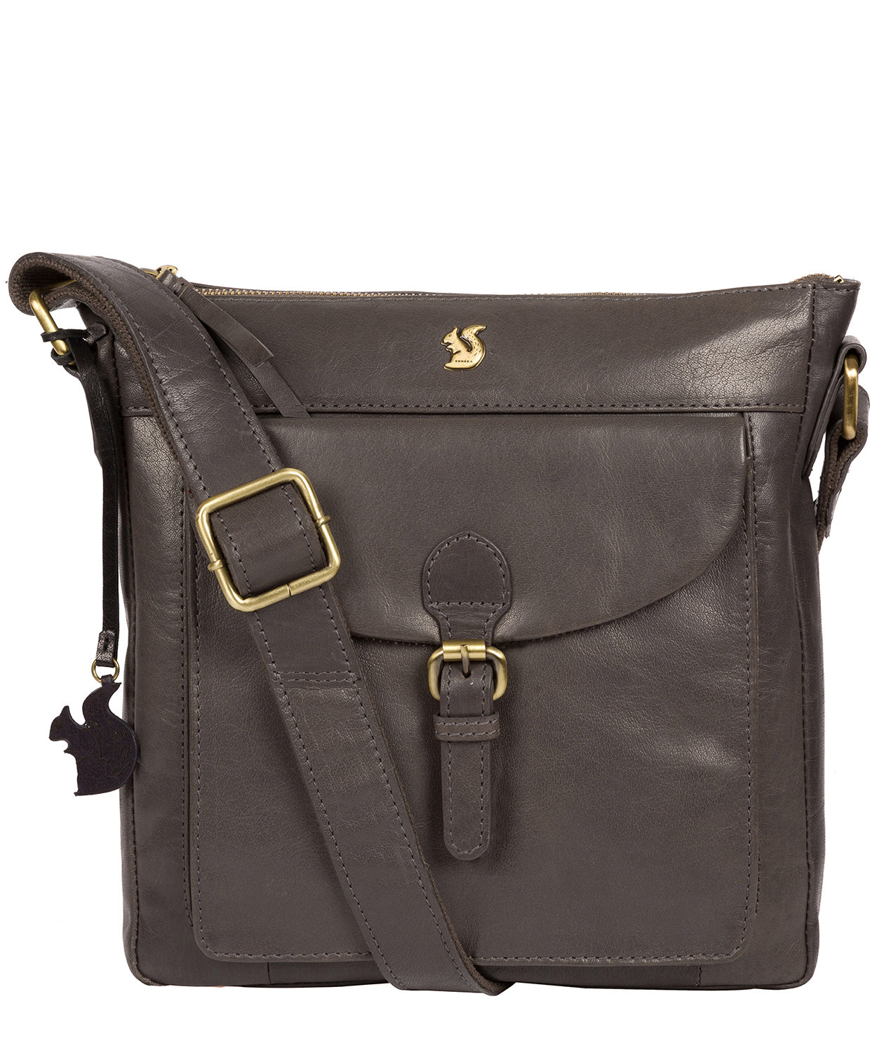 'Josephine' Slate Leather Shoulder Bag Pure Luxuries London