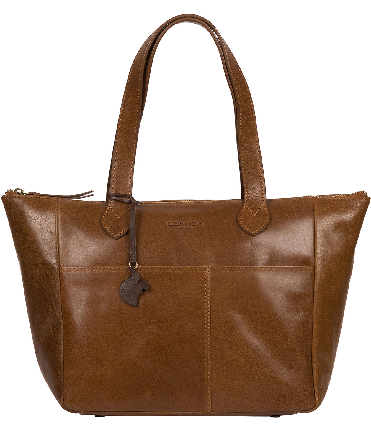 'Harp' Dark Tan Leather Tote Bag image 1