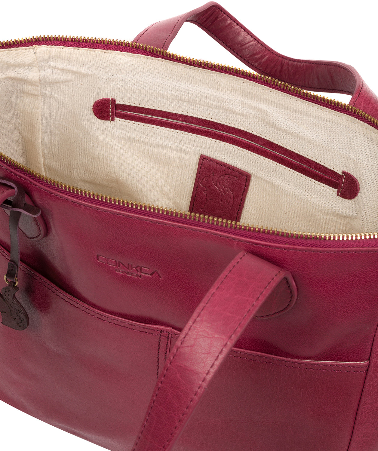 'Harp' Orchid Leather Tote Bag Pure Luxuries London