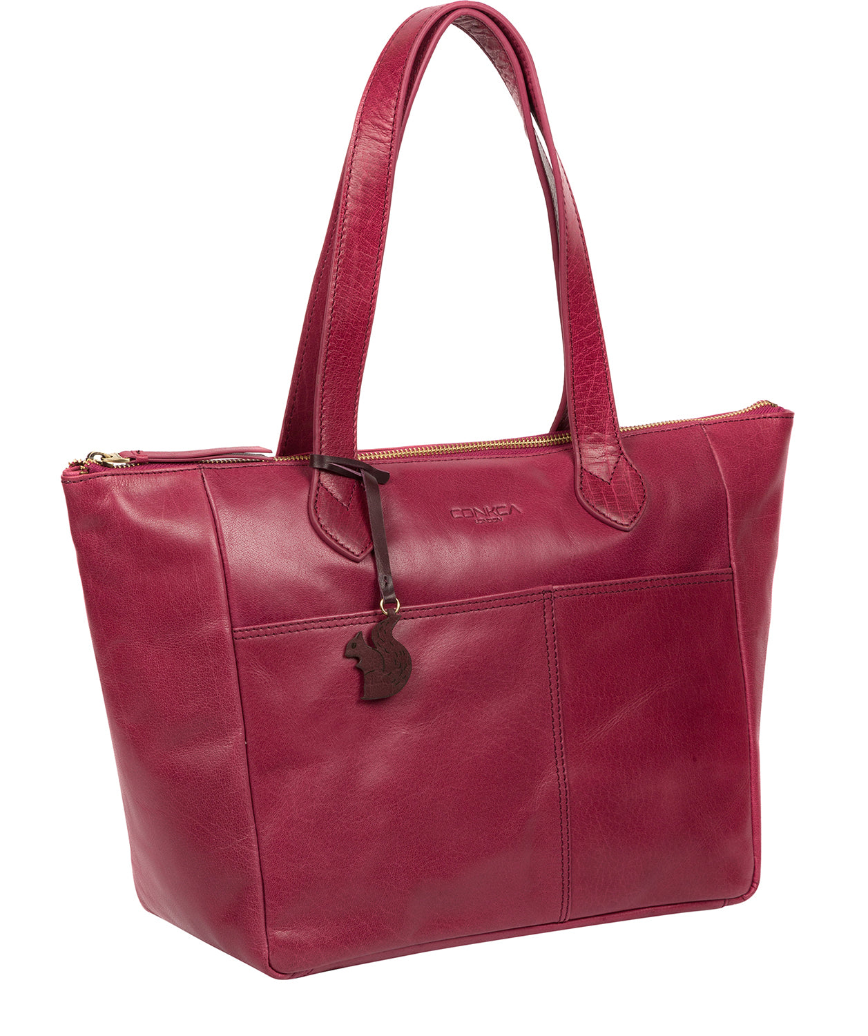 'Harp' Orchid Leather Tote Bag Pure Luxuries London