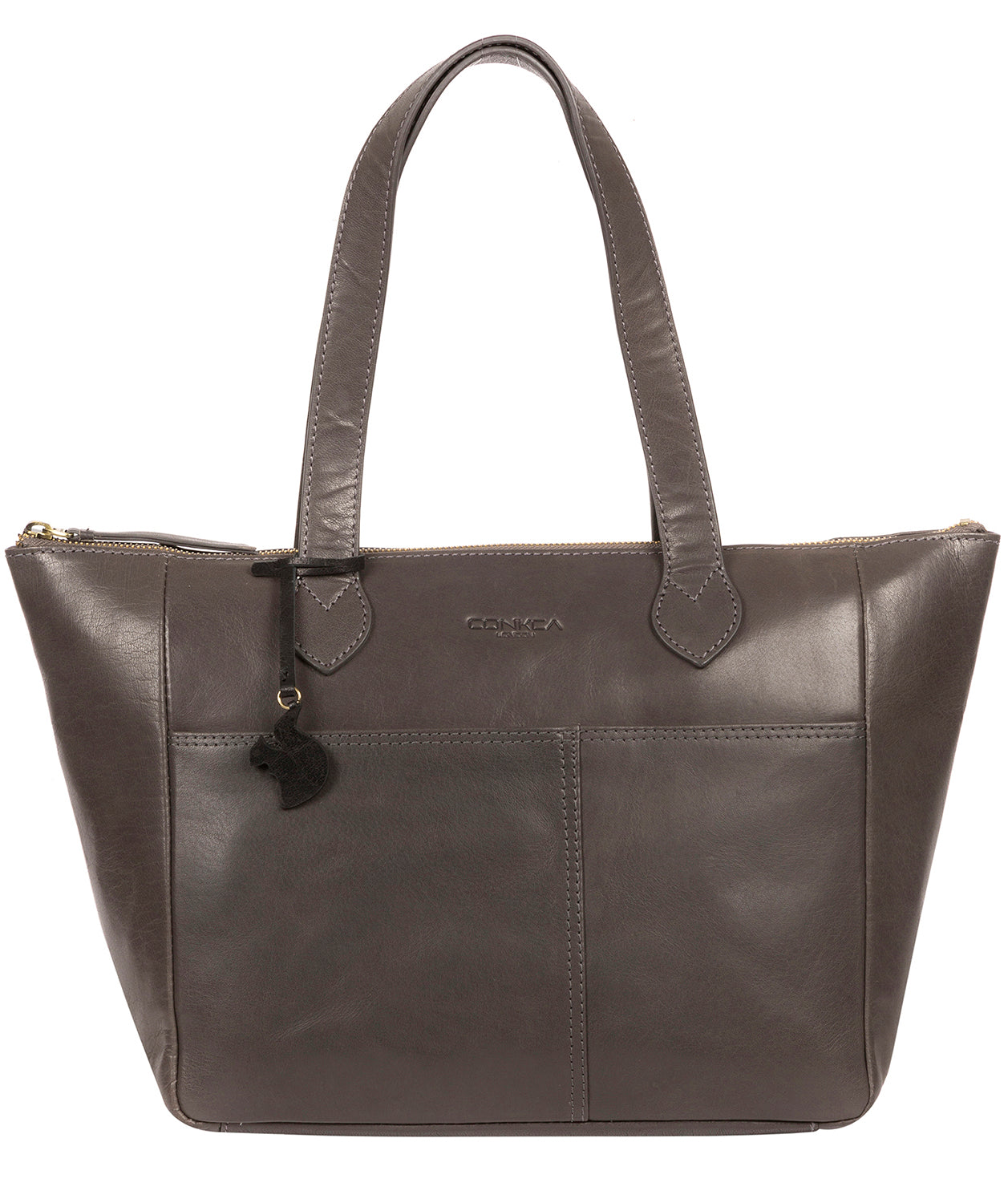 'Harp' Slate Leather Tote Bag image 1